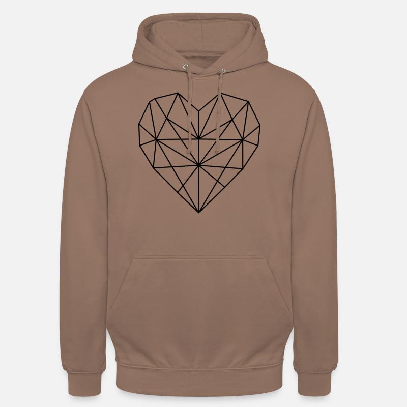 cœur - Sweat-shirt à capuche unisexe - moka