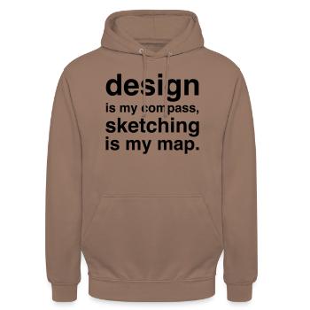 Designer Designerin Design 003 - Unisex Hoodie - Mokka - Vorne - Alina (178cm) & Michal (187cm)