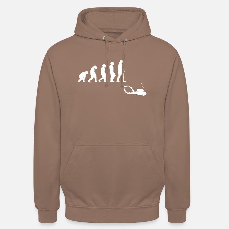 Évolution de la plongée avec un appareil - Sweat-shirt à capuche unisexe - moka