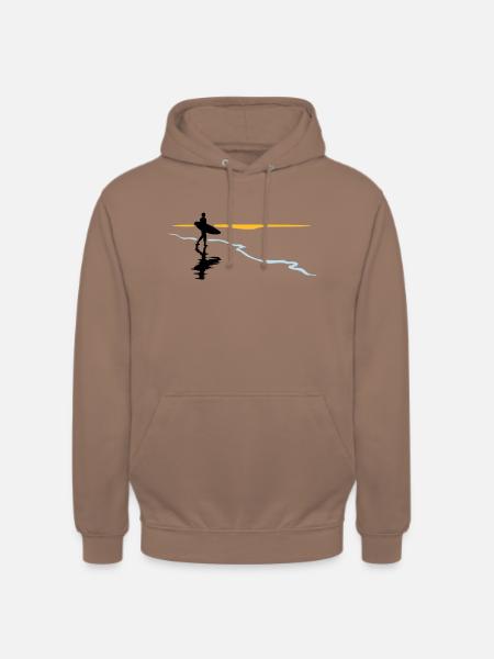 Surfer at the beach - Unisex Hoodie - mocha