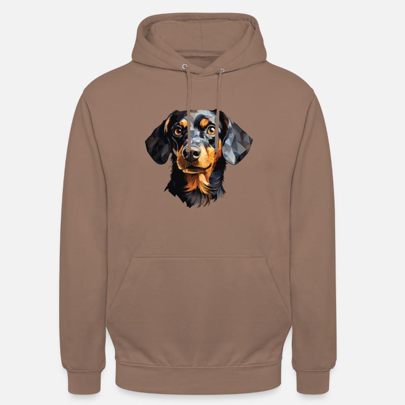 Conception de polygones teckels - Sweat-shirt à capuche unisexe - moka