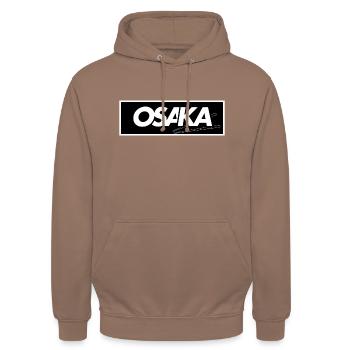 Osaka - Baguette - Sweat-shirt à capuche unisexe - moka - Devant - Alina (178cm) & Michal (187cm)