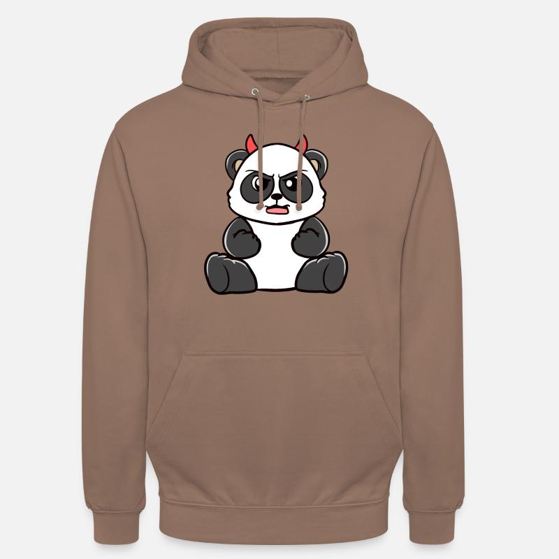 Panda maléfique / Panda Bear - Sweat-shirt à capuche unisexe - moka