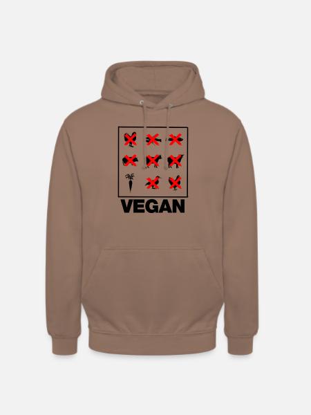 VEGAN (Black) - Unisex Hoodie - Mokka