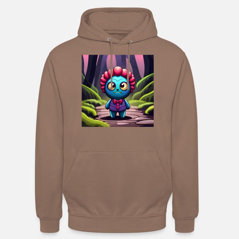petit monstre bleu et mignon - Sweat-shirt à capuche unisexe - moka