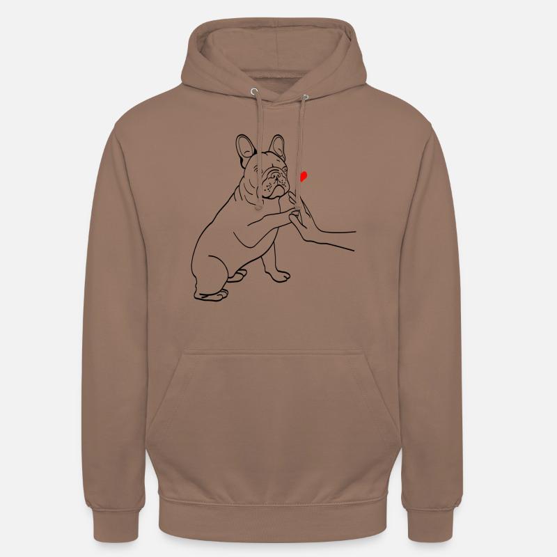 Bully High Five, Bully Liebe - Frenchie Love - Sweat-shirt à capuche unisexe - moka