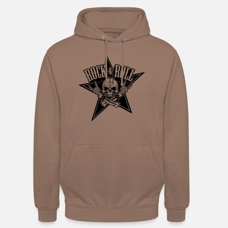 Rock and roll skull - Tête de mort - Sweat-shirt à capuche unisexe - moka