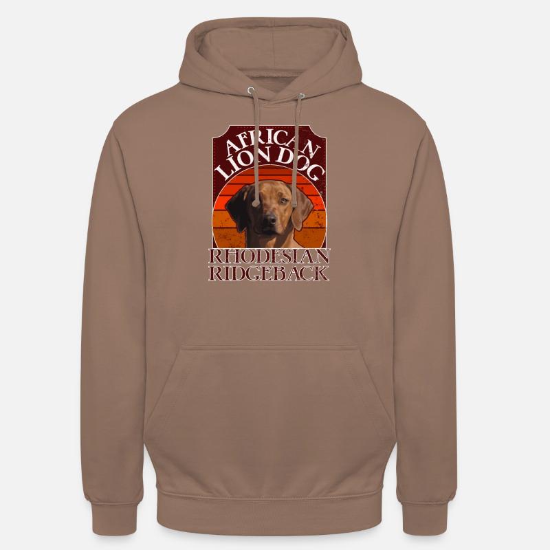 Rhodesian Ridgeback "Afrikansk Liondog" - Luvtröja unisex - mocka