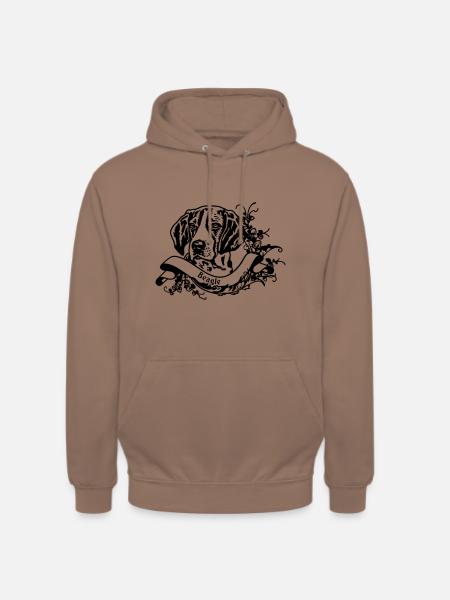 Beagle an Retro Banner - Unisex Hoodie - mocha