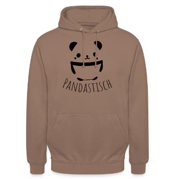 panda pandas - Unisex Hoodie - mocha - Front - Alina (178cm) & Michal (187cm)