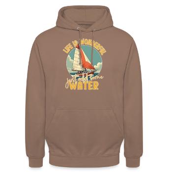 La vie est merveilleuse, il suffit d’ajouter de l’eau - Voile - Sweat-shirt à capuche unisexe - moka - Devant - Alina (178cm) & Michal (187cm)