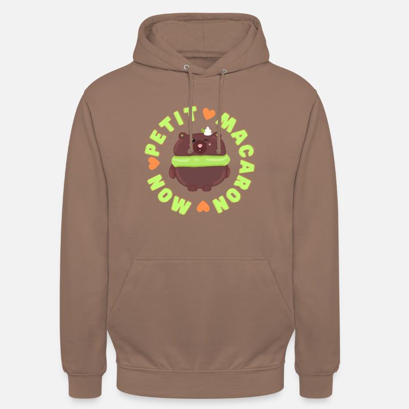 Mon Petit Macaron Ours - Sweat-shirt à capuche unisexe - moka