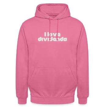 I love dividends - Unisex Hoodie - pink - Front - Alina (178cm) & Michal (187cm)