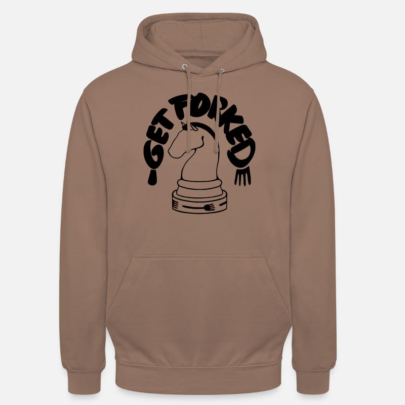 Schach - Springergabel - Get forked - Unisex Hoodie - Mokka