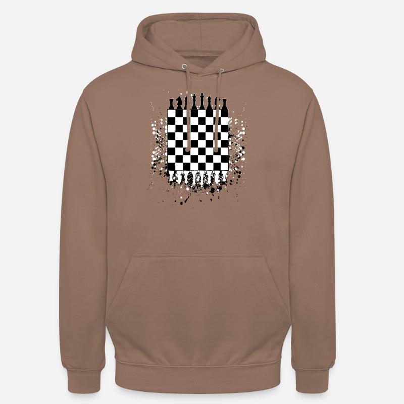 Échiquier idée de cadeau de jeu d'échecs reine roi - Sweat-shirt à capuche unisexe - moka