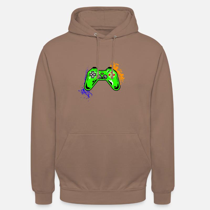 Contrôleur de jeu Nerd - Sweat-shirt à capuche unisexe - moka