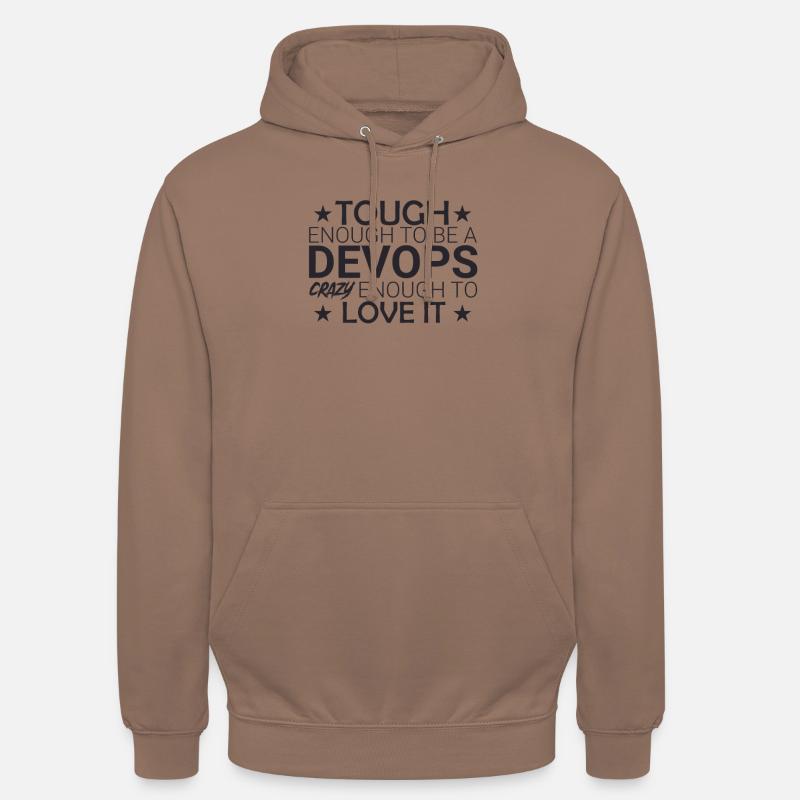 "DevOps Crazy | Softwareentwicklung" - Unisex Hoodie - Mokka
