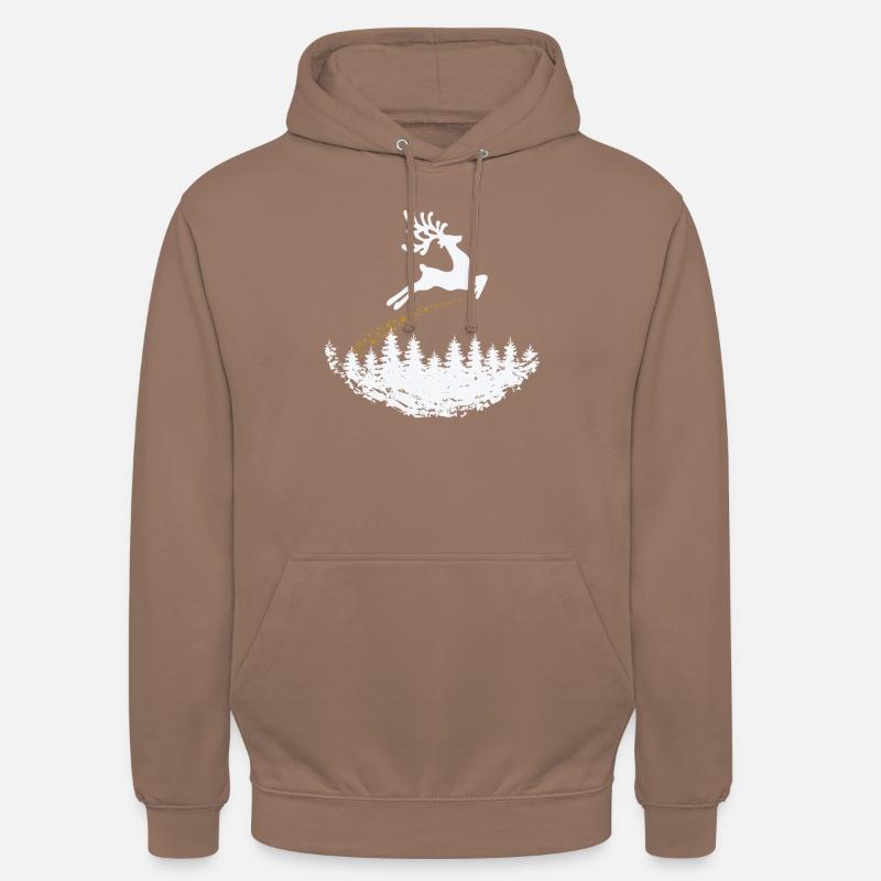 Renne avec Star Tail Noël - Sweat-shirt à capuche unisexe - moka