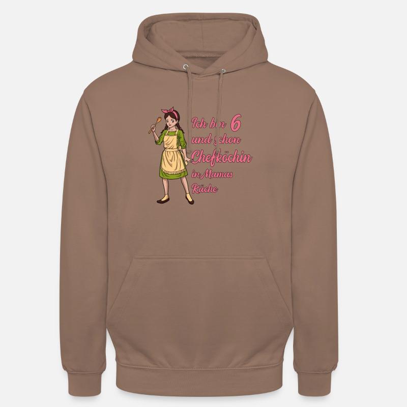 Ich bin 6 - Mädchen Koch - Unisex Hoodie - Mokka