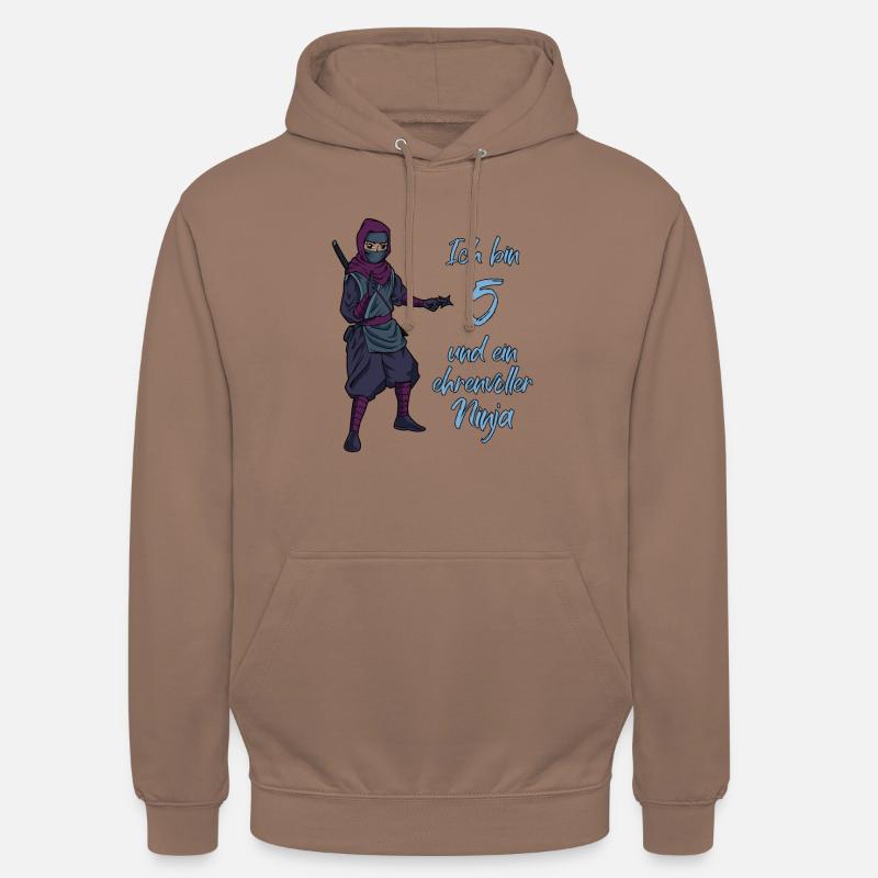 Ich bin 5 - Jungen Ninja - Unisex Hoodie - Mokka