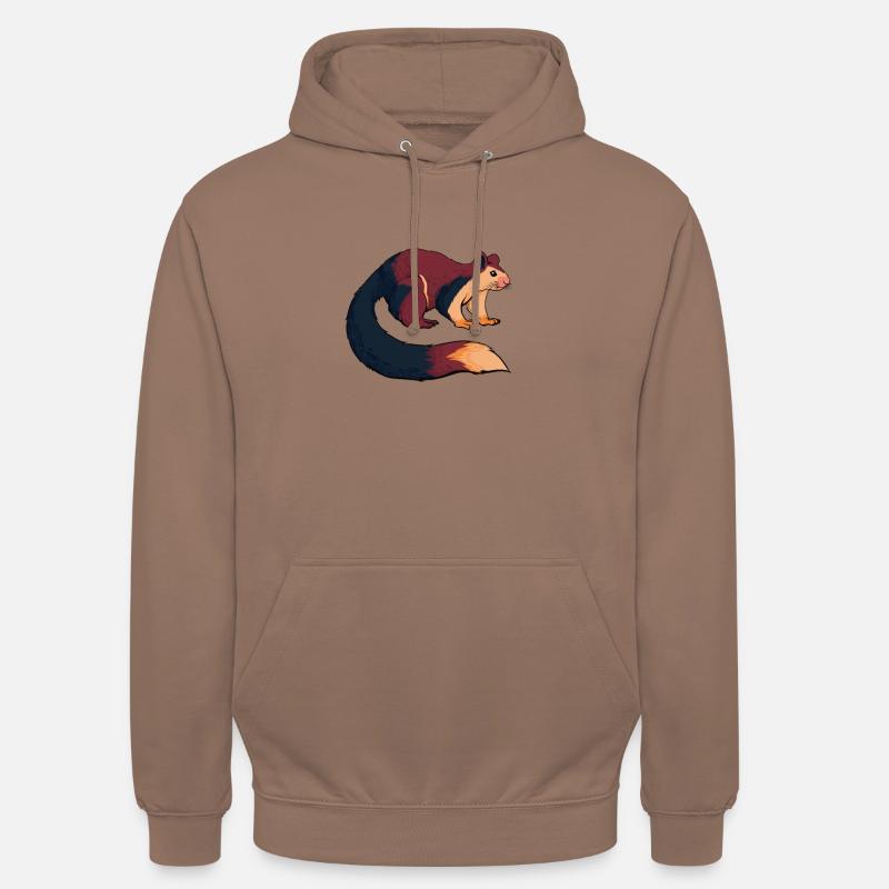 Dessin d’un écureuil géant royal - Sweat-shirt à capuche unisexe - moka
