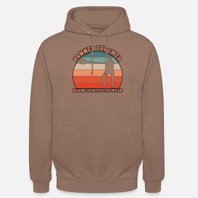 Conception du lanceur de marteau - Sweat-shirt à capuche unisexe - moka