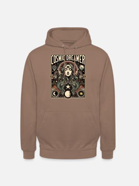 Kosmischer Träumer Mystische Kunst - Unisex Hoodie - Mokka