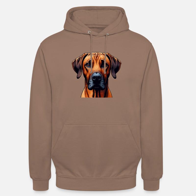 Visage de chien - Rhodesian Ridgeback - Sweat-shirt à capuche unisexe - moka