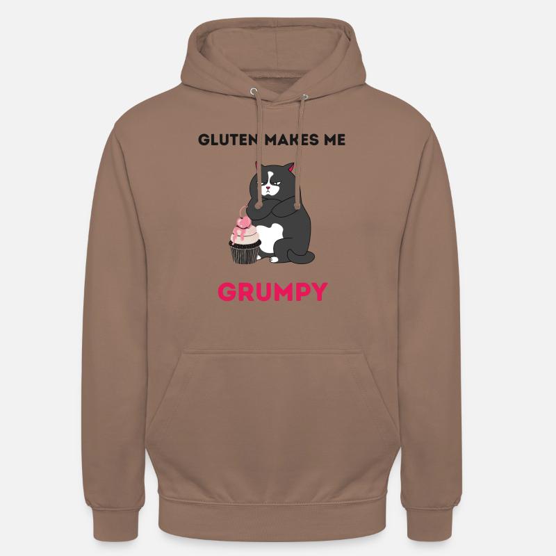 Gluten Makes Me Grumpy (senza glutine, celiaci) - Felpa con cappuccio unisex - mokka