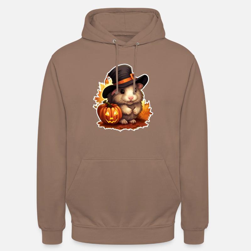 Cochon d’Inde d’Halloween - Sweat-shirt à capuche unisexe - moka