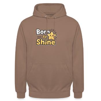 Né pour briller – Strahlender Stern - Sweat-shirt à capuche unisexe - moka - Devant - Alina (178cm) & Michal (187cm)