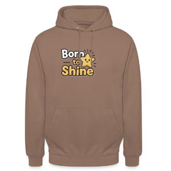 Né pour briller – Strahlender Stern - Sweat-shirt à capuche unisexe - moka - Devant - Alina (178cm) & Michal (187cm)