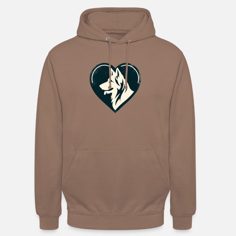Owczarek niemiecki w sercu - Bluza z kapturem typu unisex - mokka