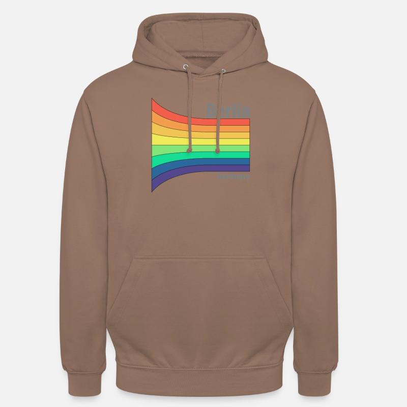 Berlin Regenbogen Stolz Souvenir Mitbringsel - Unisex Hoodie - Mokka