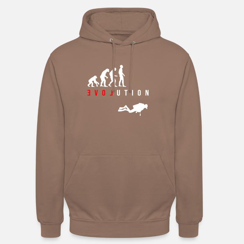 Tauchen LOVE Evolution als Geschenk - Unisex Hoodie - Mokka