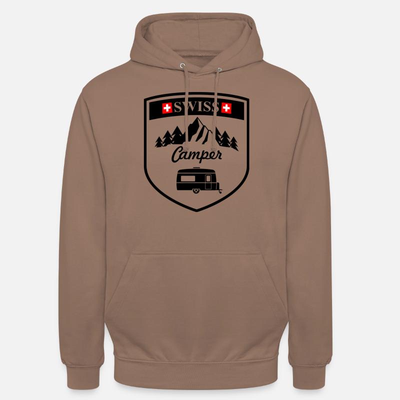 Wohnwagen Schweizer Camper schwarz - Unisex Hoodie - Mokka
