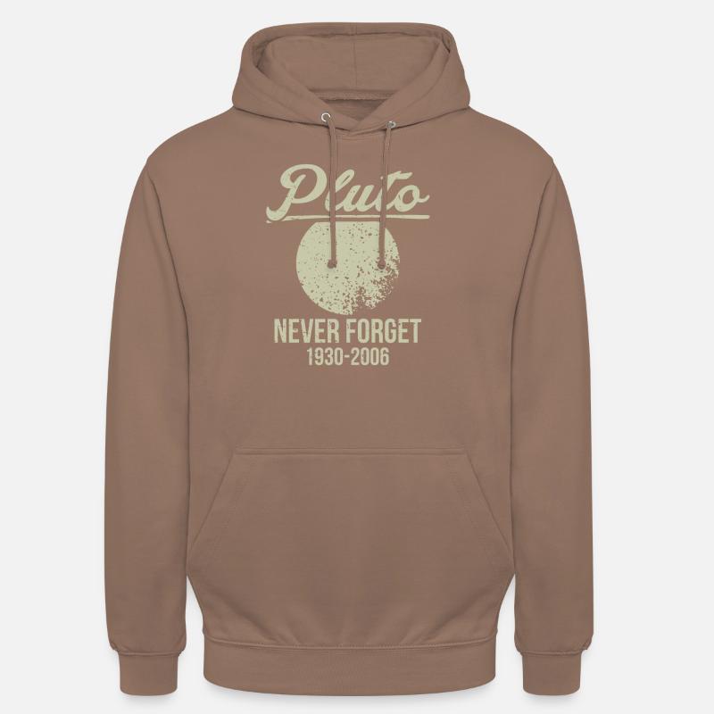 Pluto Never Forget Astronomy Tee - Unisex Hoodie - Mokka
