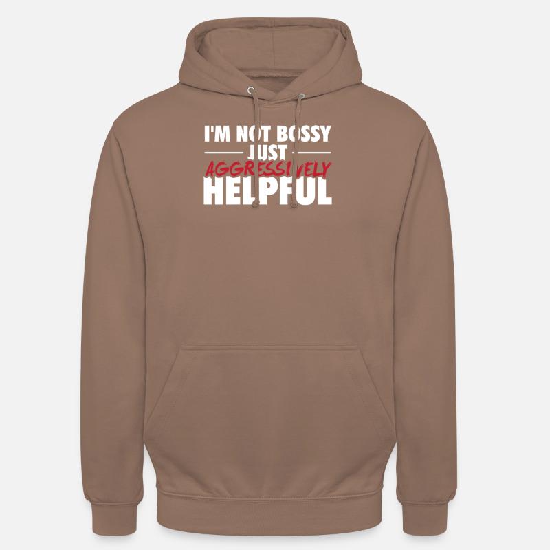T-shirt drôle « assertive Helper » - Sweat-shirt à capuche unisexe - moka