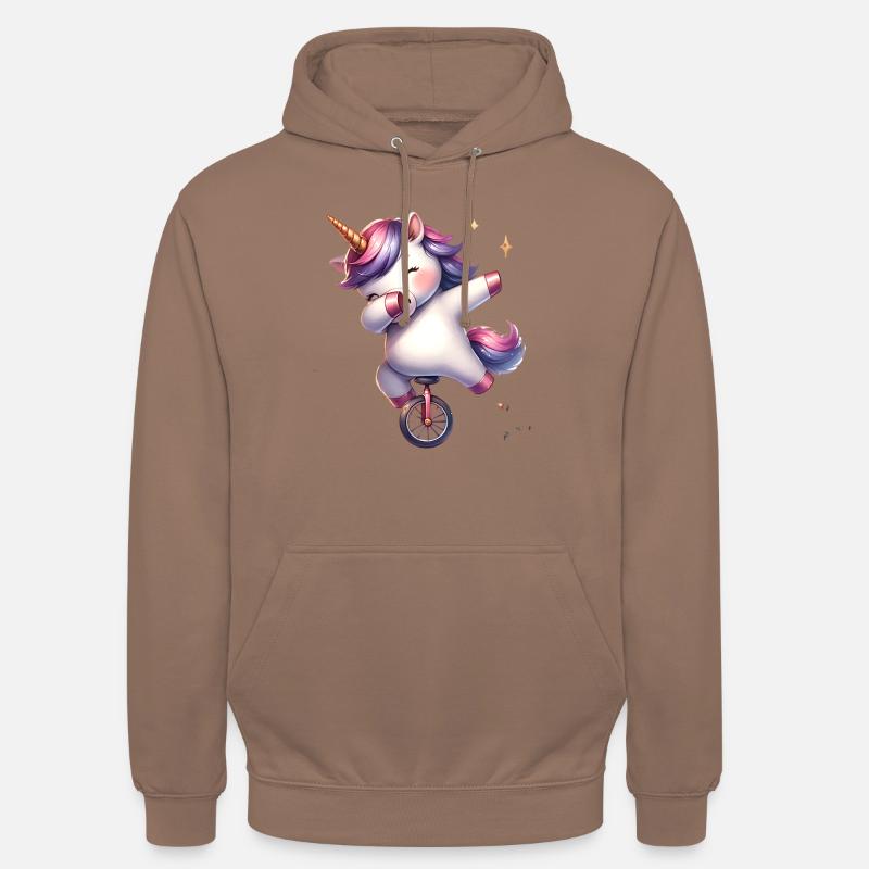 Einrad Einhorn dab dabbing - Unisex Hoodie - Mokka