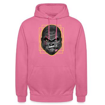 Lasst uns die Gorillas schützen - Unisex Hoodie - Pink - Vorne - Alina (178cm) & Michal (187cm)
