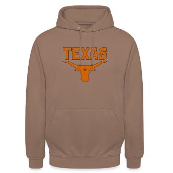 Texas - Unisex Hoodie - mocha - Front - Alina (178cm) & Michal (187cm)