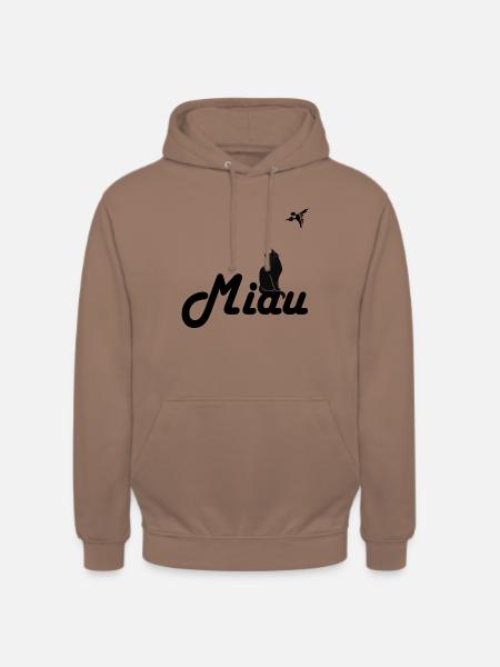 Chat noir Miao - Sweat-shirt à capuche unisexe - moka