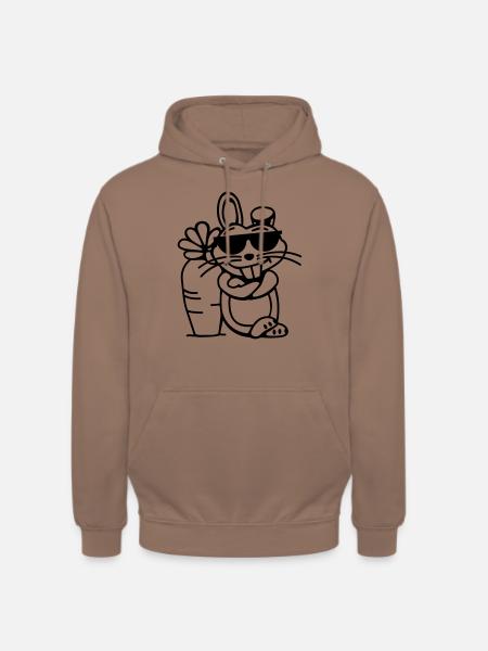 Cooler Hase (vec) - Unisex Hoodie - Mokka