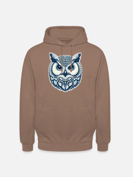 Eulenkopf (dunkelblau) - Unisex Hoodie - Mokka