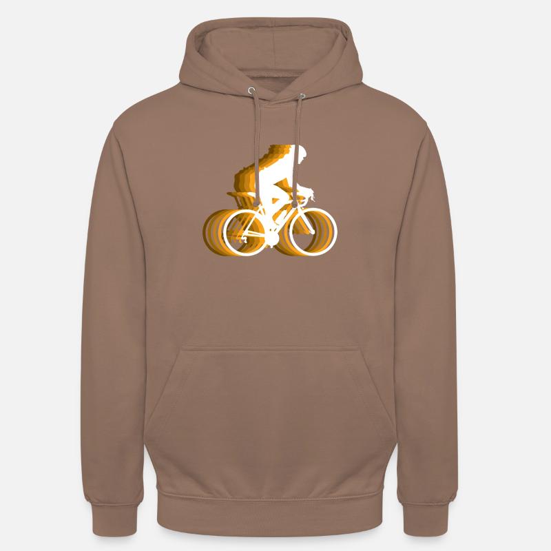 Lightning Bicycle Ride - cyclist with fire effect - Unisex Hoodie - mocha
