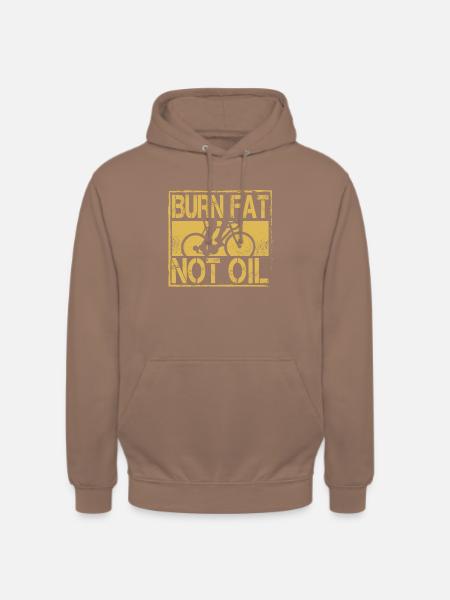 Fahrrad Klimawandel I Burn Fat not Oil I Geschenk - Unisex Hoodie - Mokka