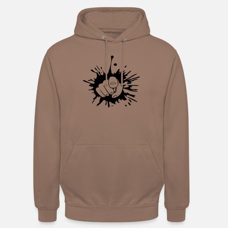 Tropfen Klecks Hand - Unisex Hoodie - Mokka
