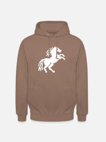Wildes Pferd - Pixelkunst - Unisex Hoodie - Mokka