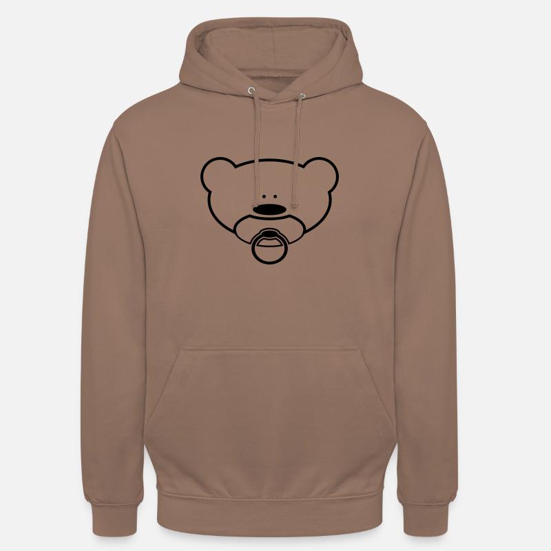 Lustiger Teddybär mit Schnuller - Unisex Hoodie - Mokka