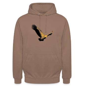 Vautour - Sweat-shirt à capuche unisexe - moka - Devant - Alina (178cm) & Michal (187cm)